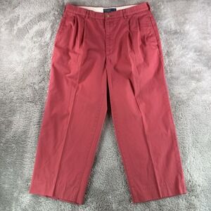 Polo Ralph Lauren Pink Pleated Chino Pants Men's 34x24 Cotton Preppy Classic